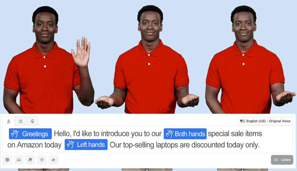 Step by step guide on how to use an AI video generator with lifelike, realistic AI Avatars. Features a POC AI Avatar dressed in yellow. 